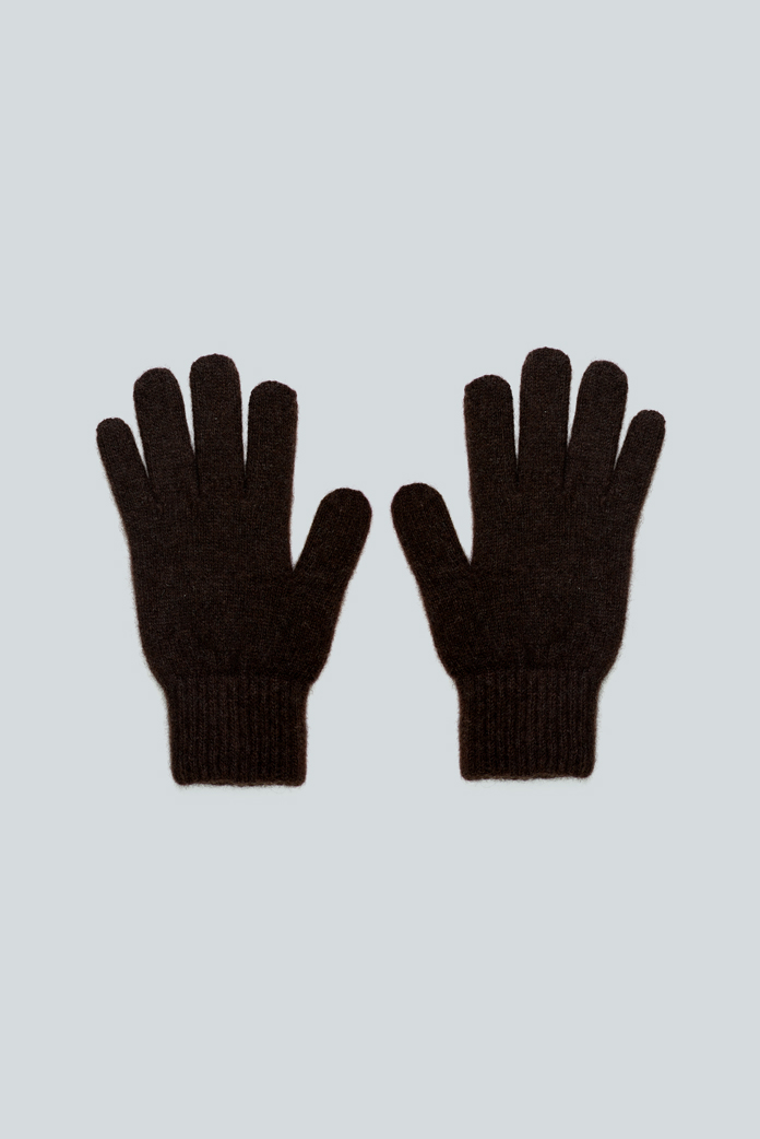 Мужские коричневые перчатки из пуха яка