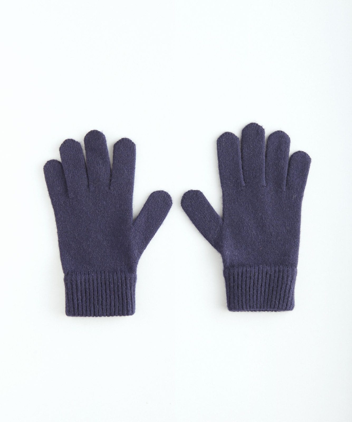 Темно-синие перчатки из кашемира