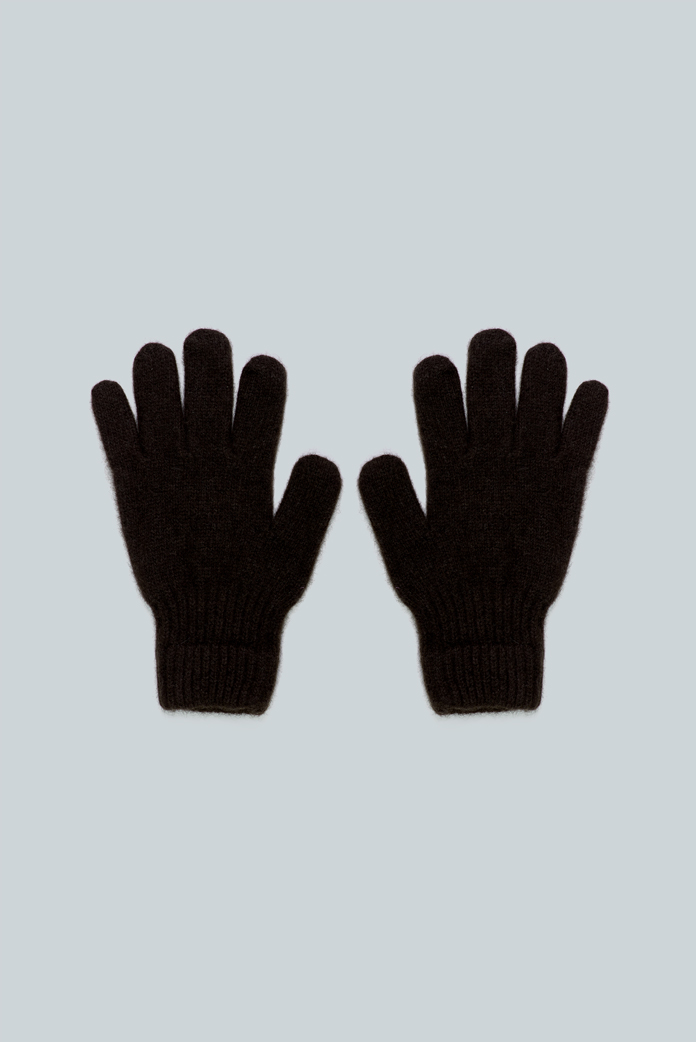 Женские коричневые перчатки из пуха яка